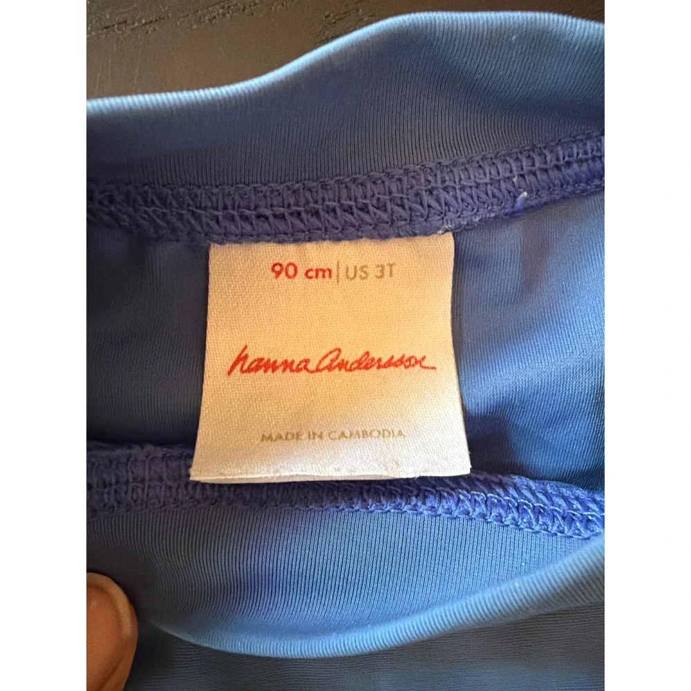 Hanna‎ Andersson Rash Guard Blue Surfboard Graphic Long Sleeve Swim Top 3T 90cm